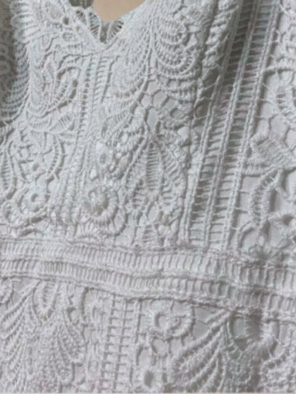 NWT Guess Lace Sweetheart Fit & Flare Dress Size 12 Crochet Mermaid Slip White - Picture 7 of 12